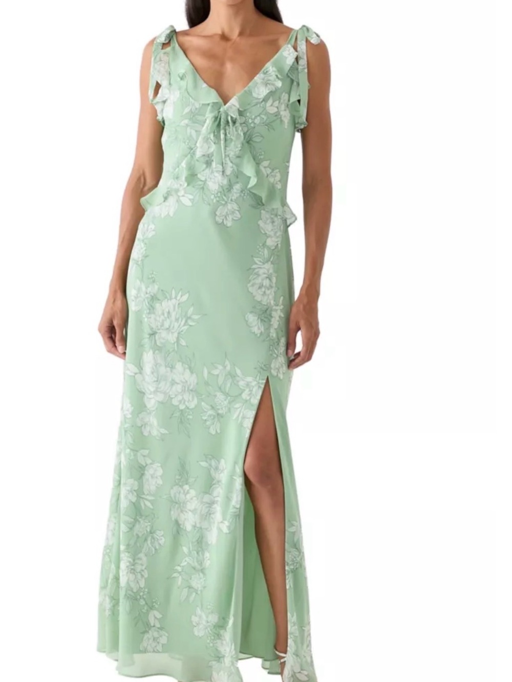 B. Darlin Women's Sleeveless Floral Printed Maxi Dress in Sage Green
